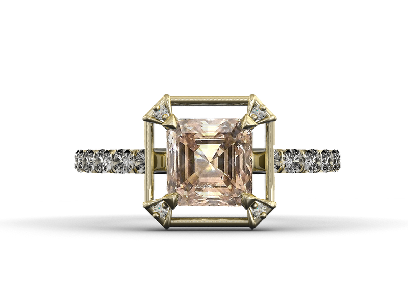 Anillo de compromiso diamante Champagne