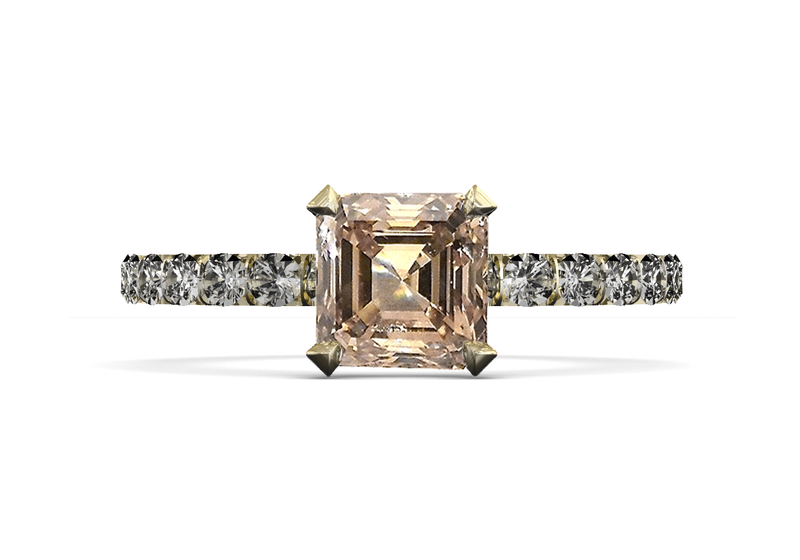 Anillo de compromiso diamante Champagne