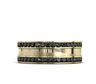 Argolla diamantes negros