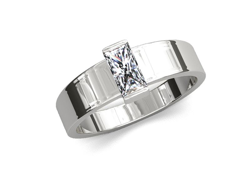 Anillo Baguette Moissanita