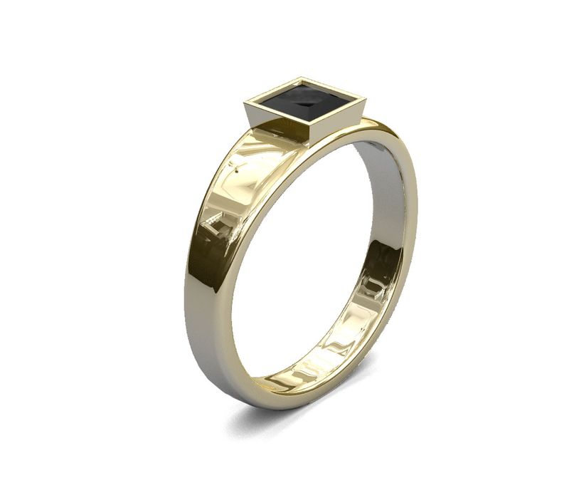 Anillo de compromiso hombre diamante negro