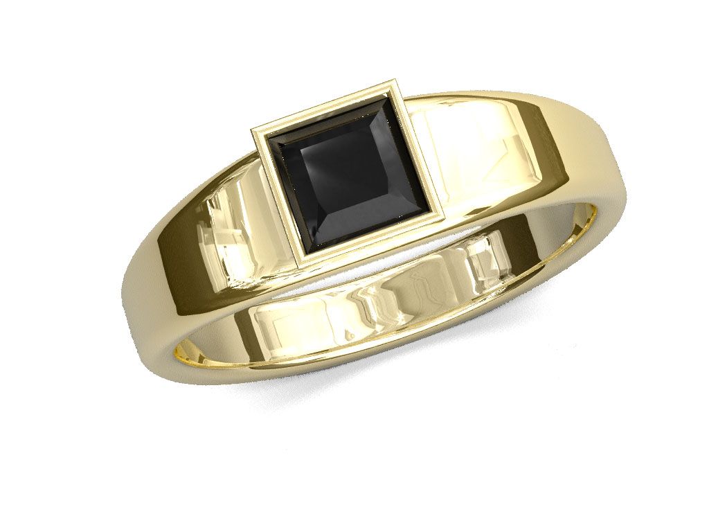 Anillo de compromiso hombre diamante negro