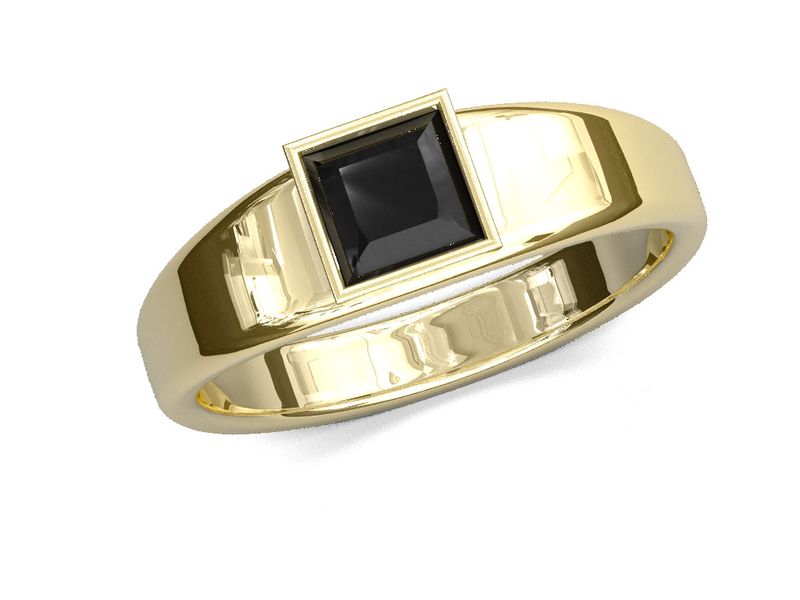 Anillo de compromiso hombre diamante negro