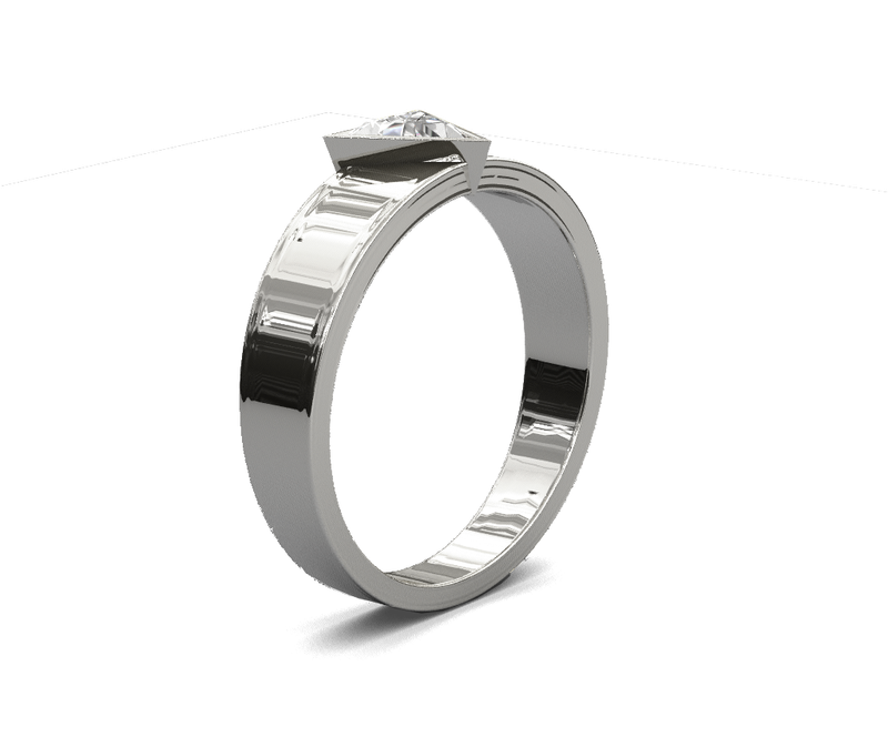 Anillo de compromiso hombre moissanita triangulo