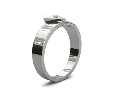 Anillo de compromiso hombre moissanita triangulo