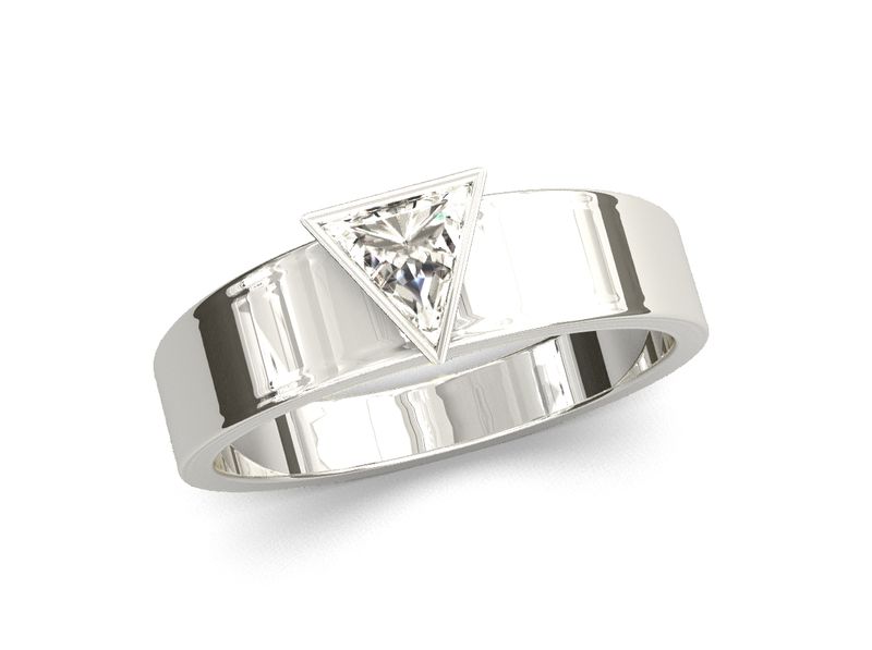 Anillo de compromiso hombre moissanita triangulo