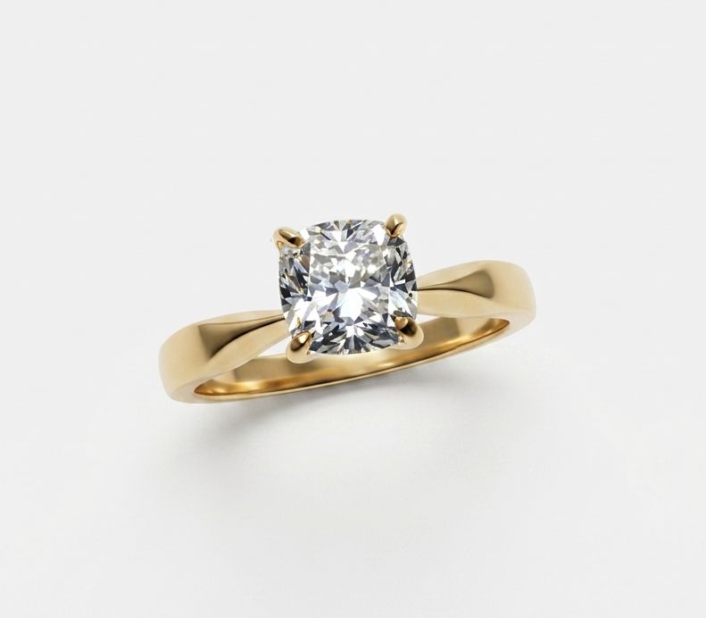 Anillo de compromiso solitario moissanita