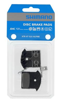 Shimano J04C Metal Disc Brake Pads and Spring with Fin- XTR / XT / SLX / Deore