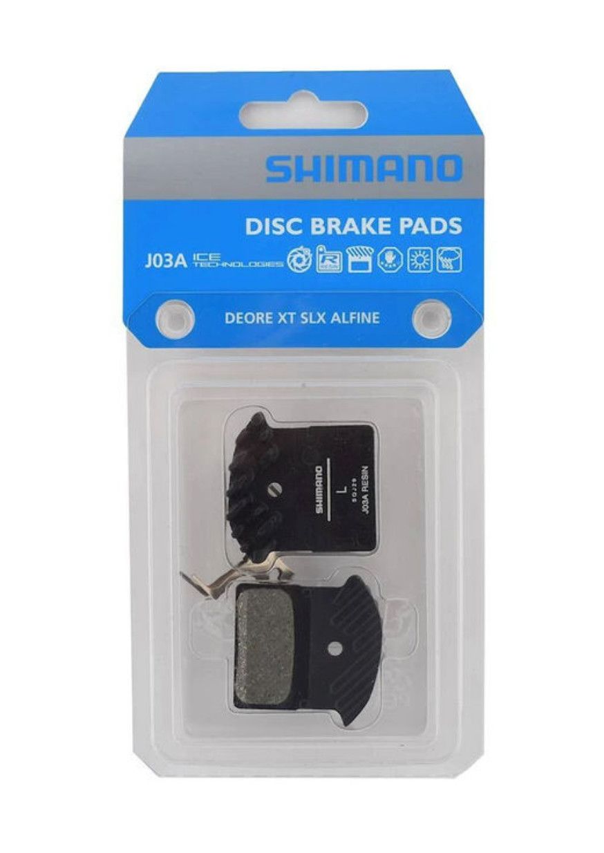 Shimano J04C Metal Disc Brake Pads and Spring with Fin- XTR / XT / SLX / Deore, Size: Y8Z298010