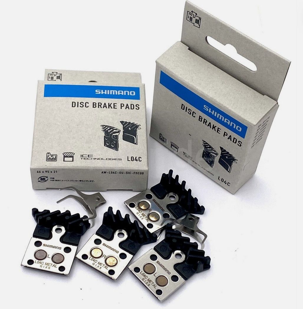 Shimano L04C Metal Disc Brake Pads with Fin for Flat Mount BR-RS805, BR- RS505 Road Disc Calipers