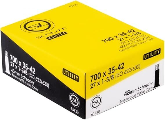 Sunlite Utili-T Schrader Valve Bicycle Tubes, 700 x 35-42 / 48mm Valve