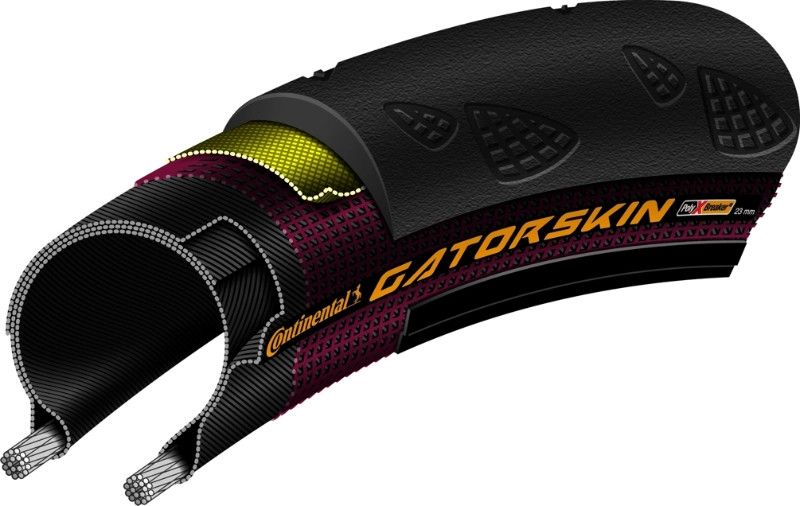 Continental Gatorskin Tire - 700 x 23, Clincher, Wire, Black, PolyX Breaker