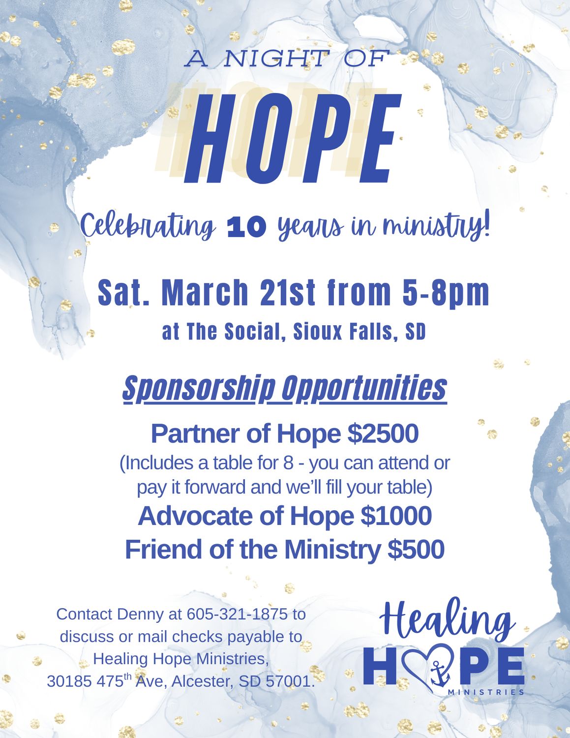 Night of Hope Sponsorship Night of Hope Sponsorship