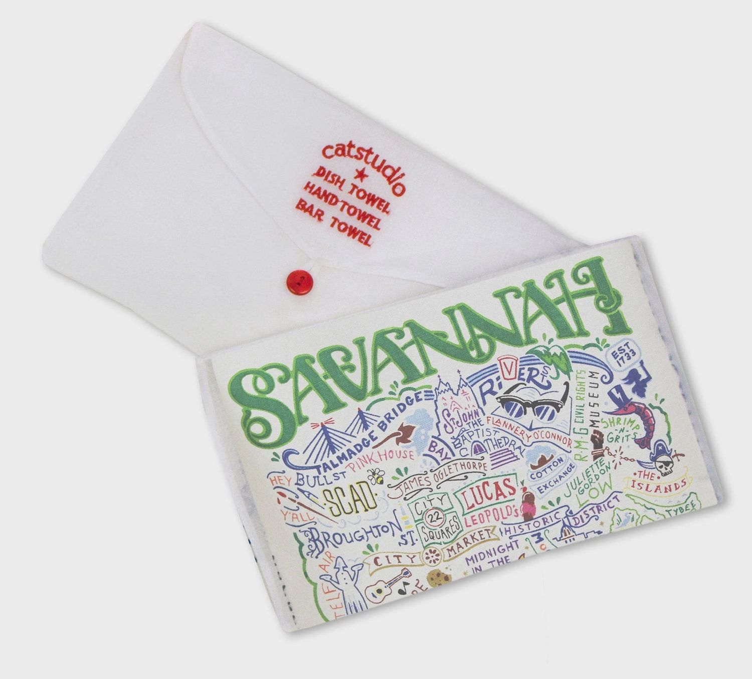 Catstudio Dish Towel - Cities, City: Savannah