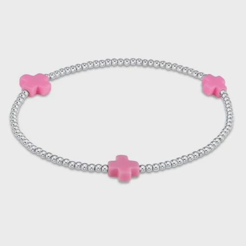Enewton - 2mm Sterling Signature Cross Bracelet, Color: Bright Pink