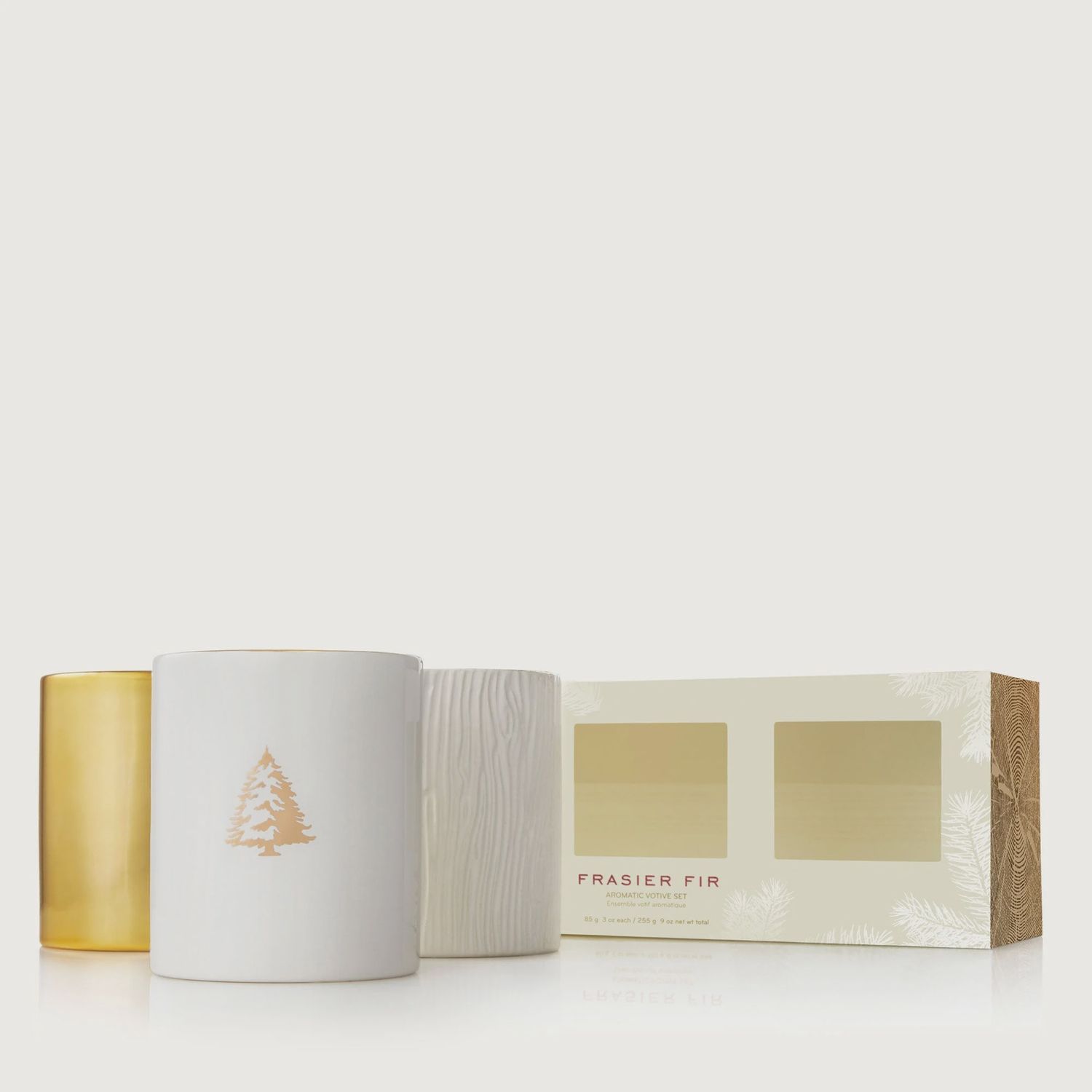 Frasier Fir Gilded Gold Trio Candle Set