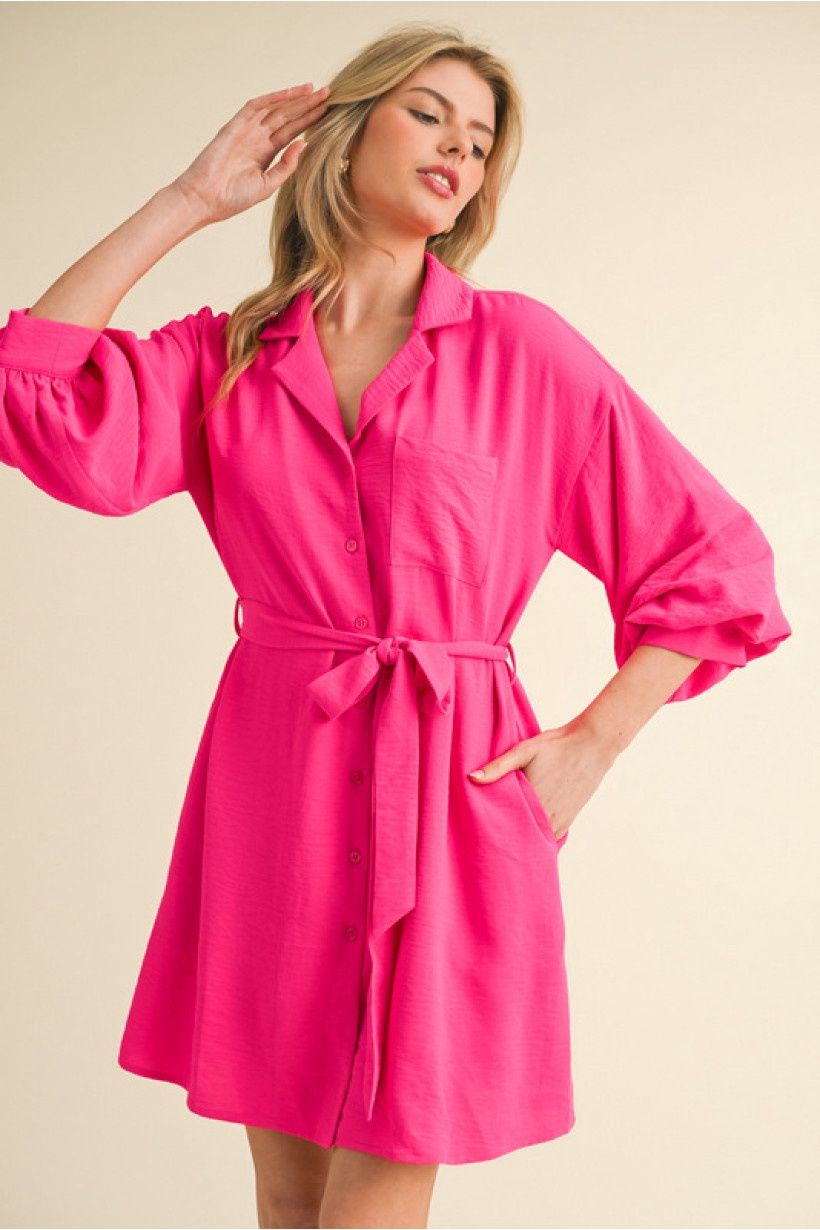 Jodifl Solid Pink Dress, Size: Small