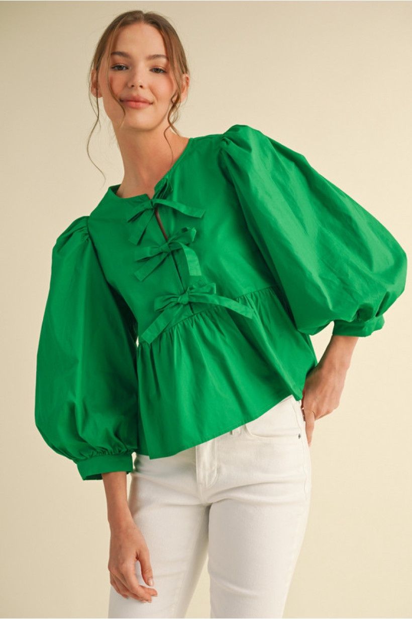 Jodifl Cotton Bow Top, Size: small