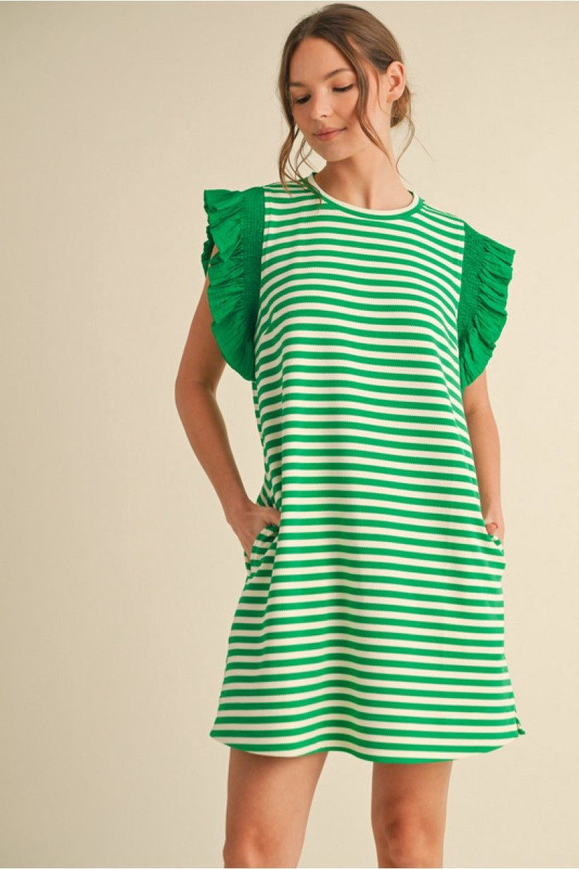 Jodifl Green Stripe Dress