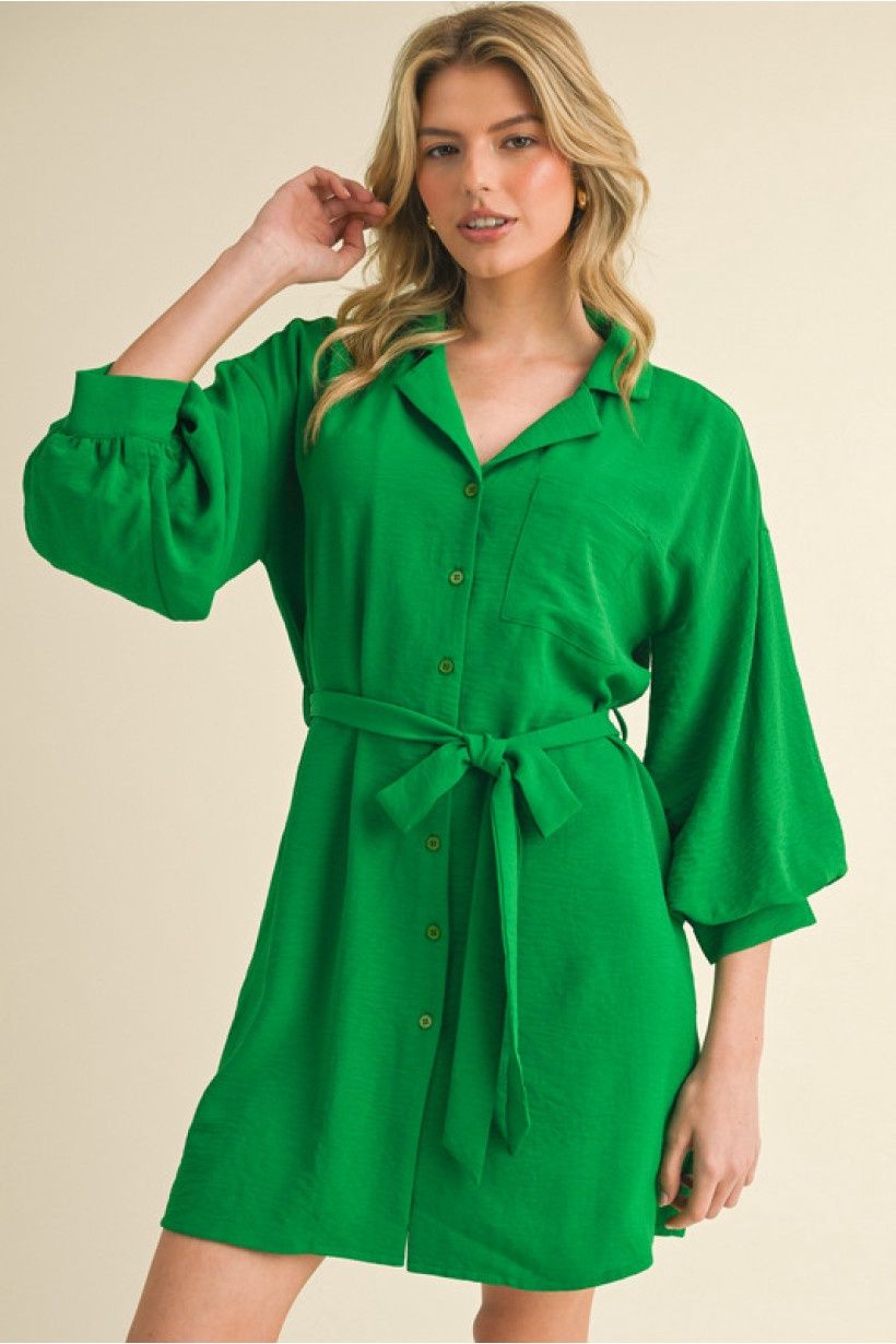 Jodifl Solid Green Dress