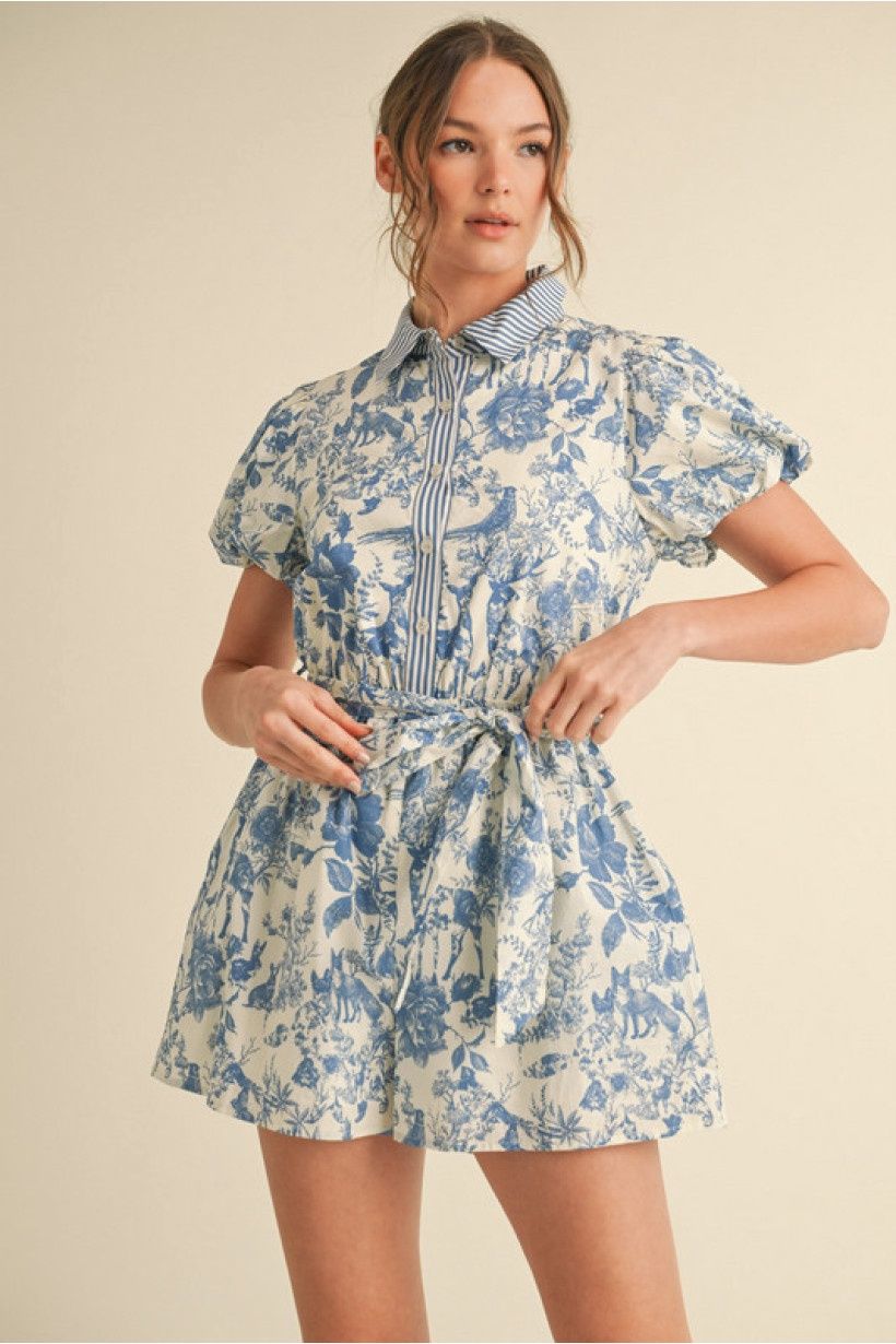 Jodifl Blue Floral Romper