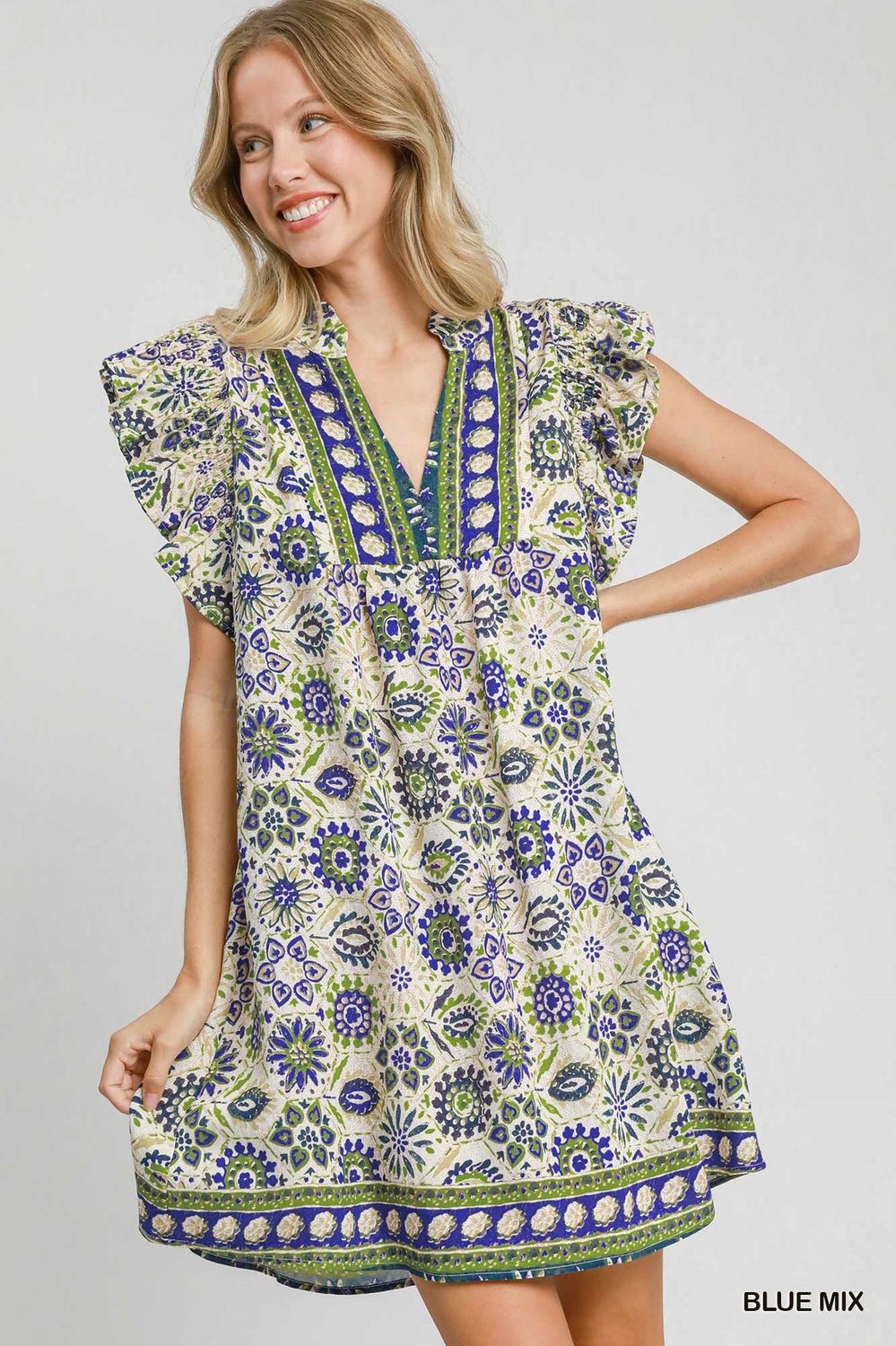 Umgee Blue Mix  Dress