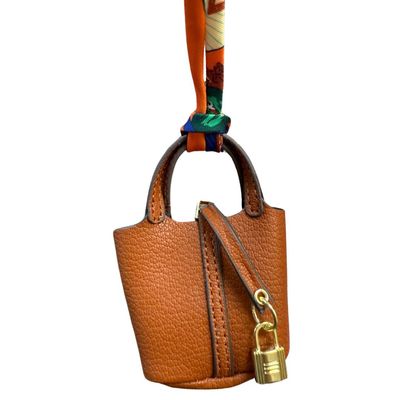 Leather Bucket Bag Charm