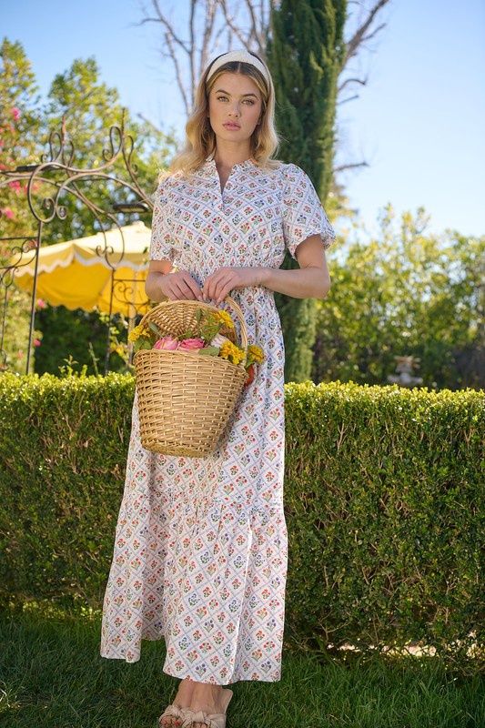 Sugarlips Lara Floral Belraj Poplin Maxi Dress