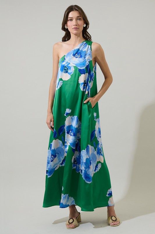 Sugarlips Glena Floral Pleated Maxi Dress