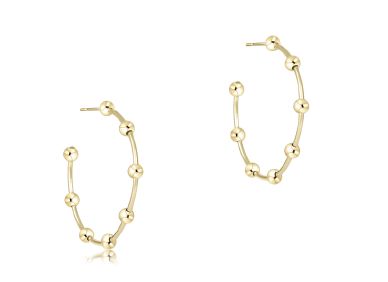 Enewton - Gold Beaded Simplicity Post Hoop, Style: 1.5&quot;