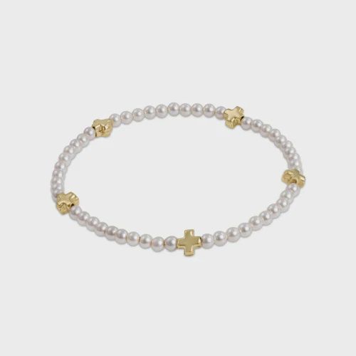 Enewton - Signature Small Cross Pearl 3mm Bead Bracelet
