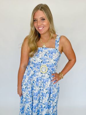 Entro Blue Floral Midi