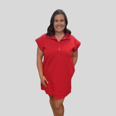 Entro Jersey Scalloped Dress
