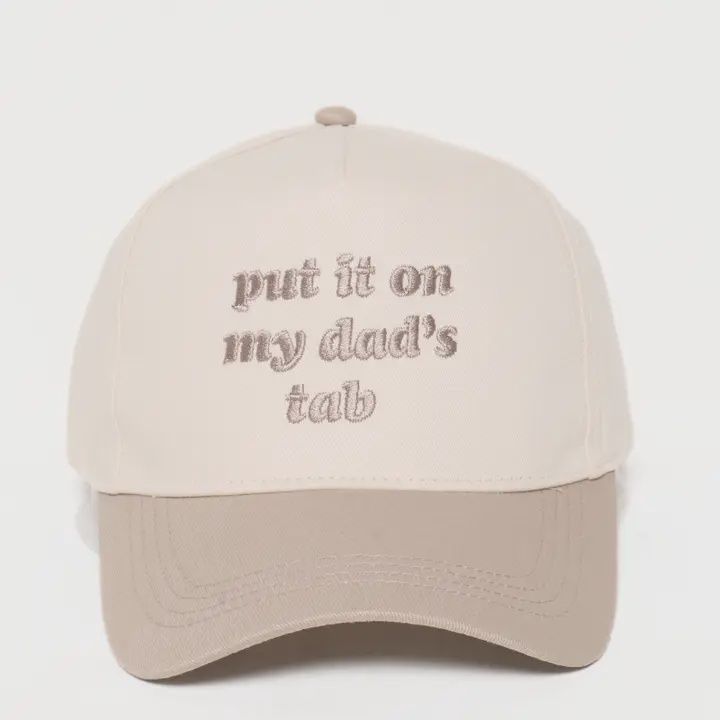 Embroidered Dad&#39;s Tab Hat, Color: Beige