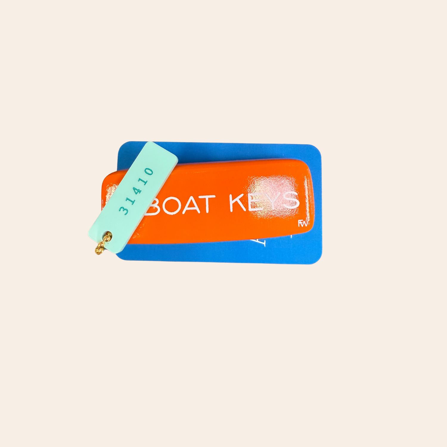 Freshwater Boat Keychain, Style and Color: Floating Boat Keys Orange