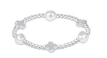 Signature Cross Admire Pearl Pattern 3mm Bead Bracelet - Sterling