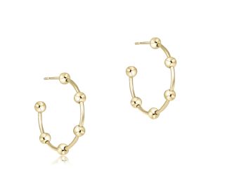 Beaded Simplicity 1&quot; Post Hoop - 4mm Gold