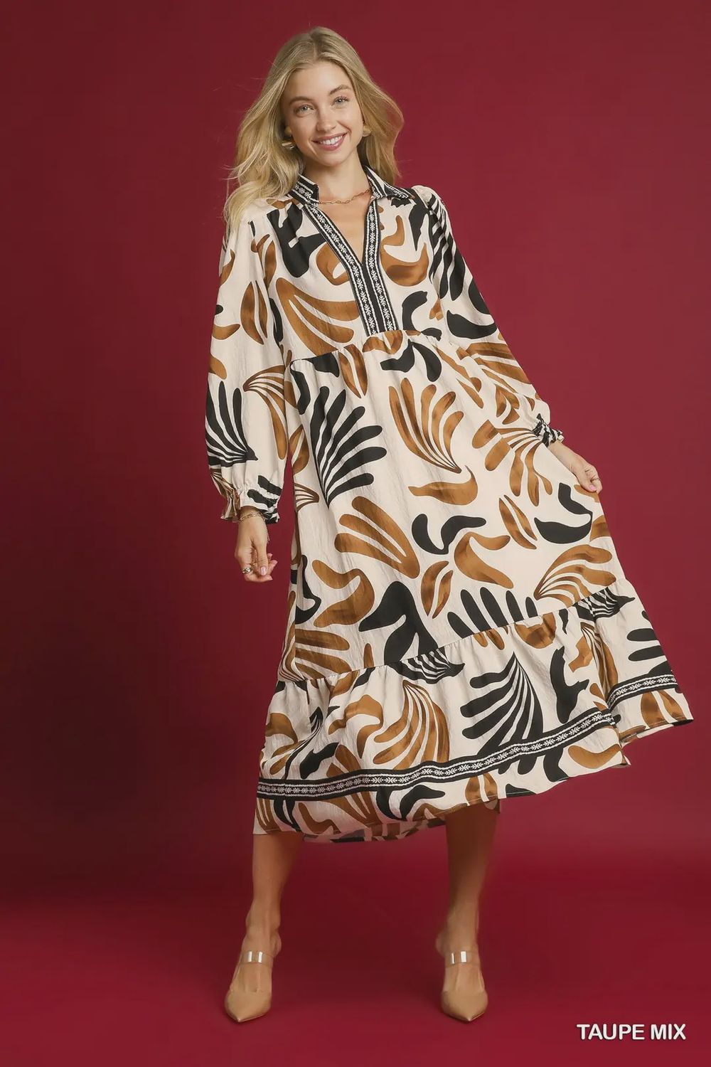 Umgee Taupe Mix Dress
