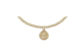 Classic Gold 2mm Bead Bracelet - Protection Small Gold Disc