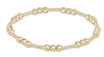 Classic Joy Pattern 4mm Bead Bracelet - Gold