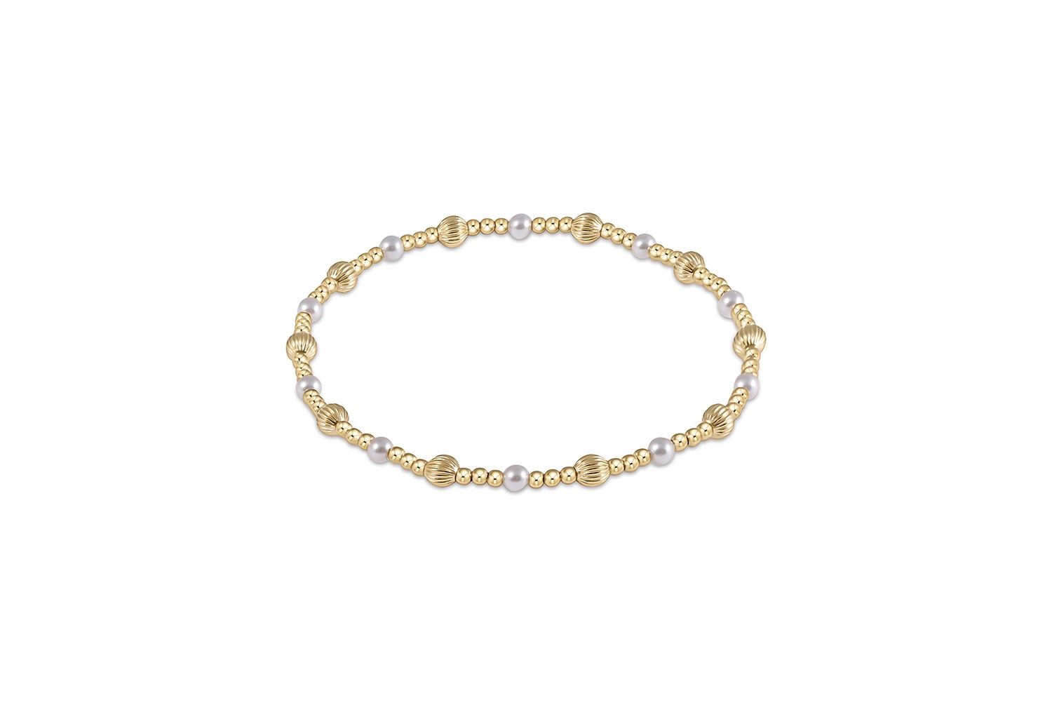 Dignity Sincerity Pattern 4mm Bead Bracelet - Pearl