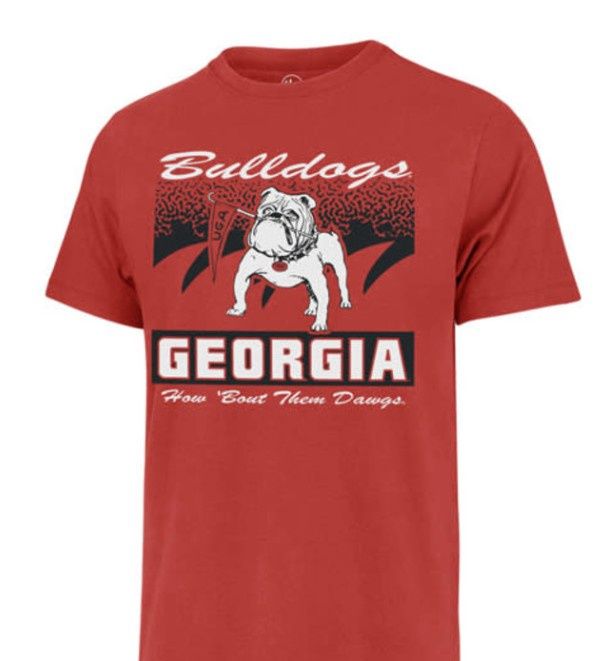 47 Red UGA Retro Bulldog TShirt