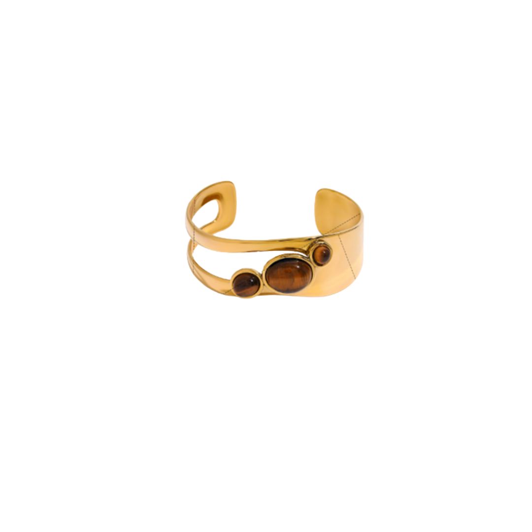 Stone Cuff, Color: Tiger eye