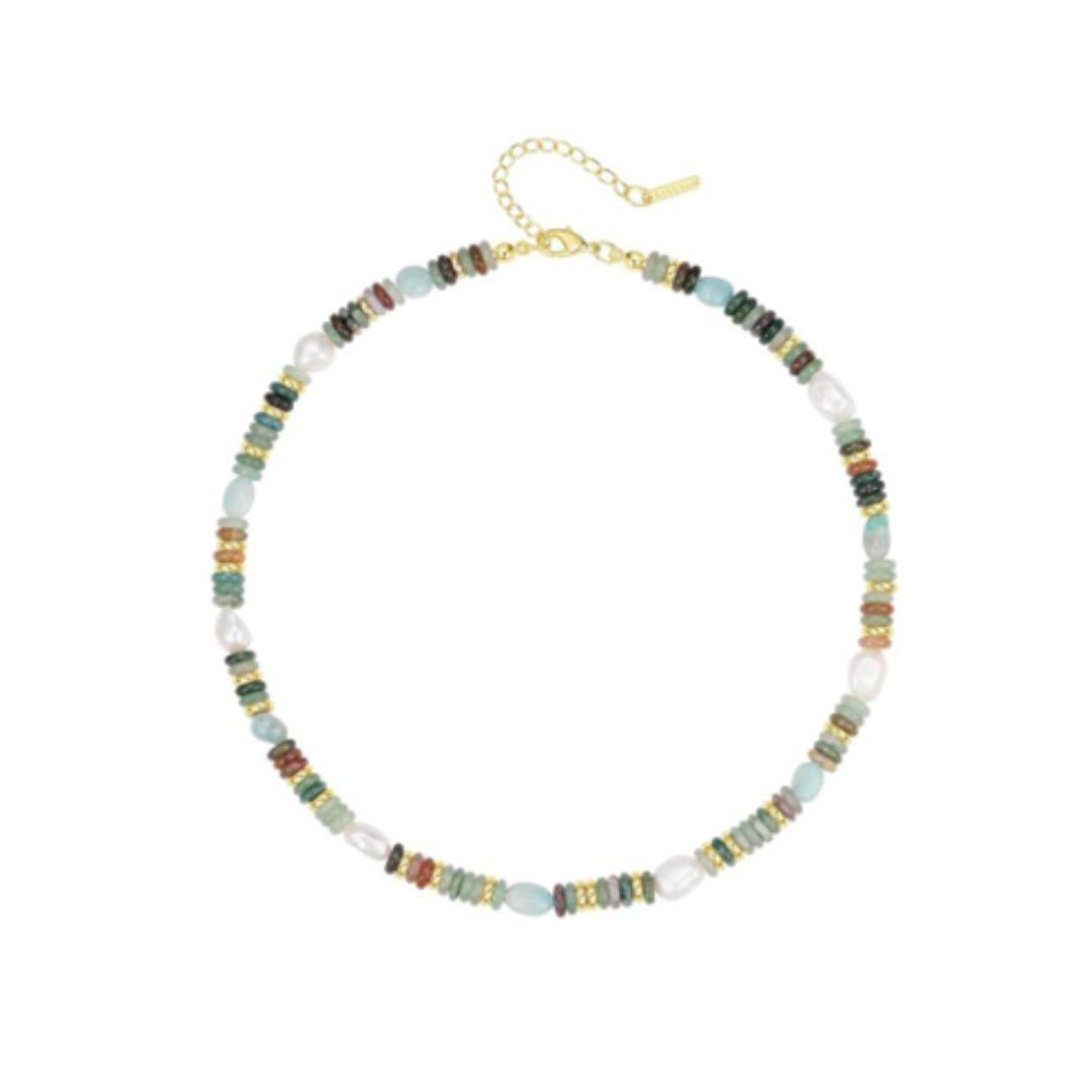 Dunes Beaded Necklace, Color: Green