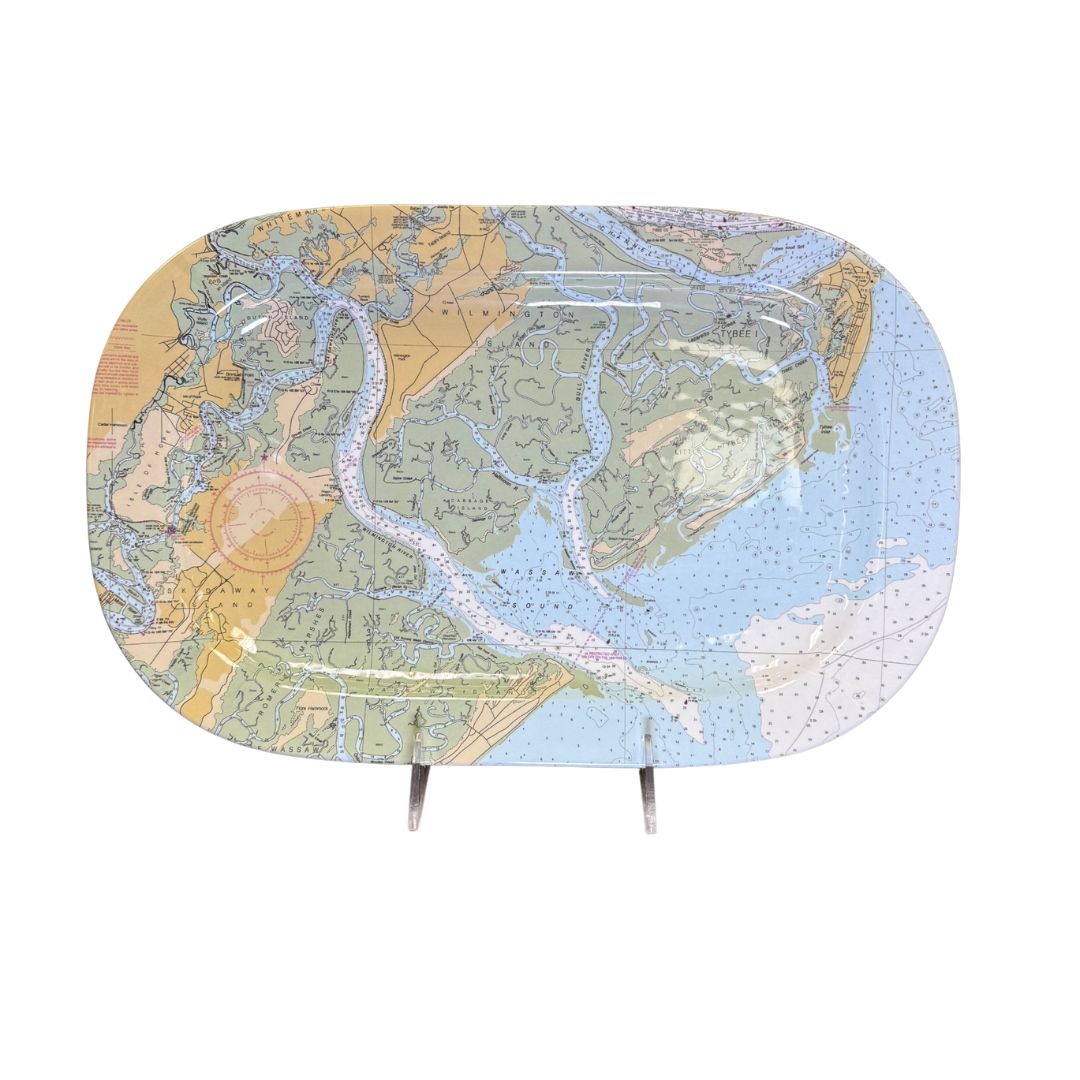 River Map Melamine Platter