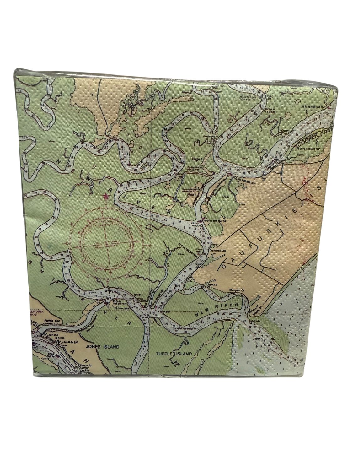 Polka Dots Custom Cocktail Napkins, Pattern: River Map