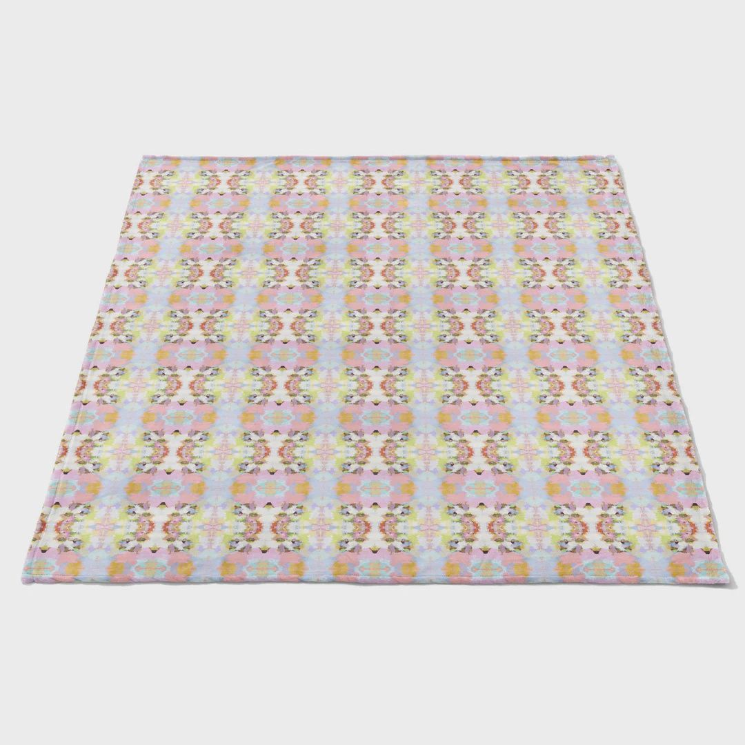 Laura Park Fleece Blanket, Pattern: Brooks Avenue Pink
