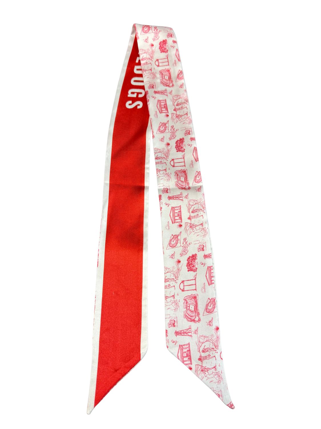 Polka Dots Custom Skinny Scarves, Pattern: UGA Icons Red