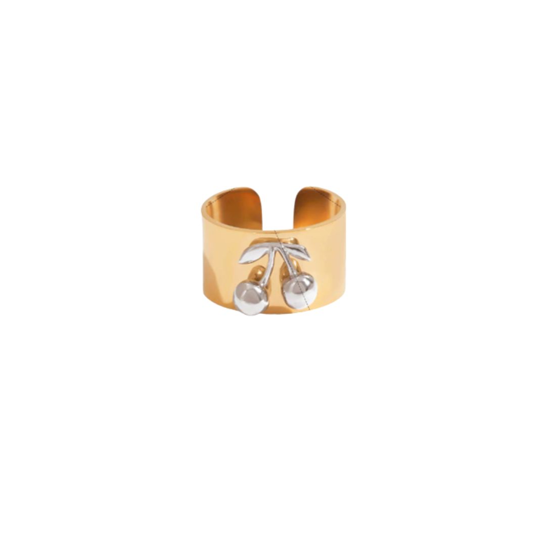 Cherry 3D Ring, Color: Gold
