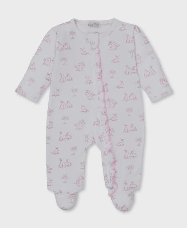 Kissy Kissy Springtime Bunny Fun Pink Footie